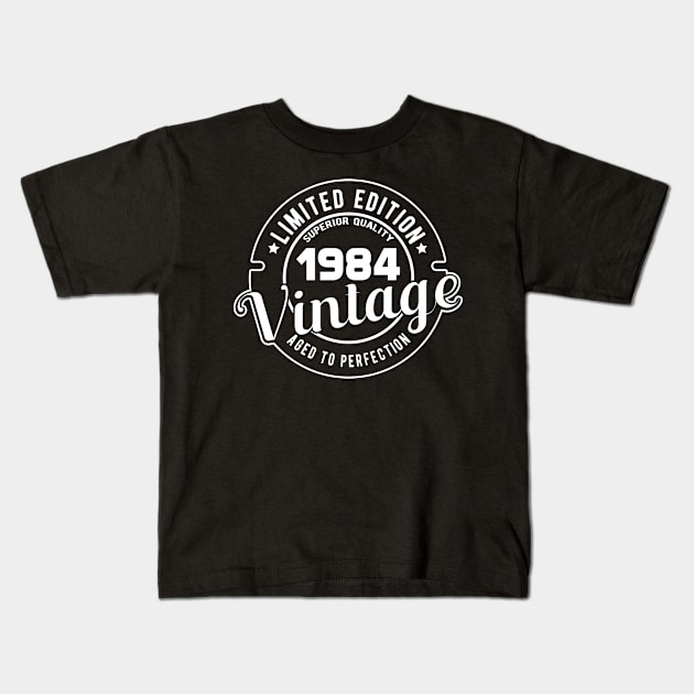 1984 VINTAGE - 37Th BIRTHDAY GIFT Kids T-Shirt by KC Happy Shop